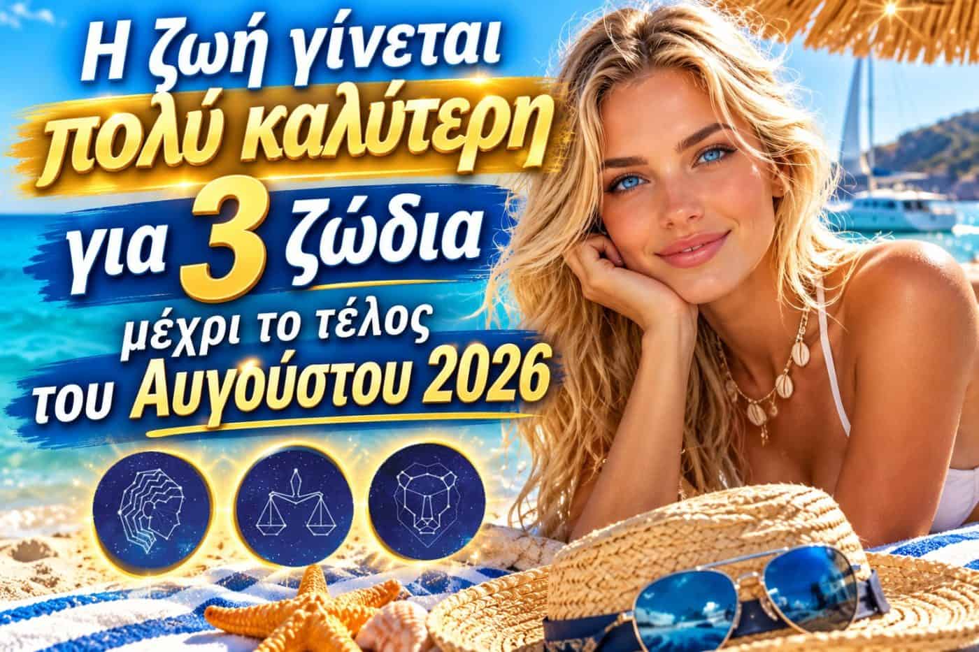 Η ζωή γίνεται πολύ καλύτερη για 3 ζώδια μέχρι το τέλος του Αυγούστου 2026