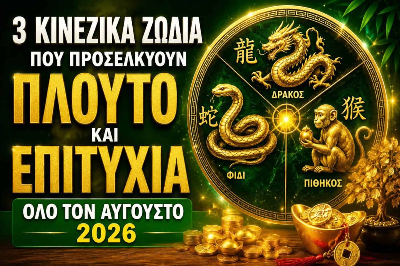 3 Κινέζικα ζώδια προσελκύουν πλούτο και επιτυχία σε όλη τη διάρκεια του Αυγούστου 2026