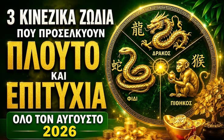 3 Κινέζικα ζώδια προσελκύουν πλούτο και επιτυχία σε όλη τη διάρκεια του Αυγούστου 2026