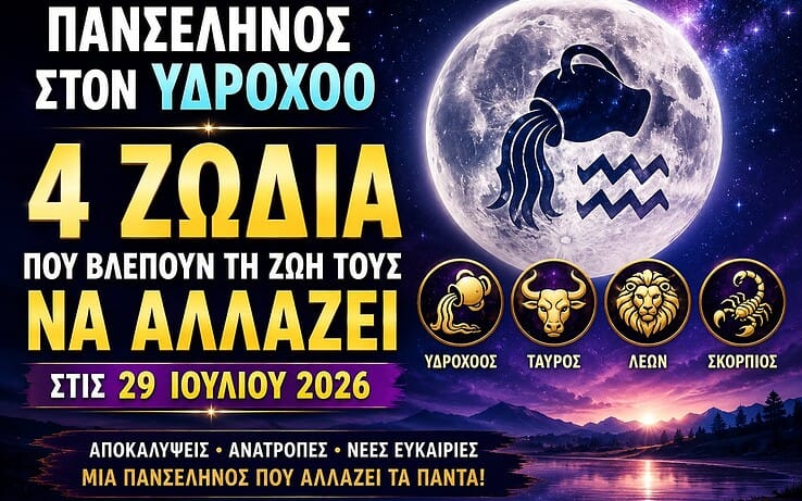4 ζώδια που βλέπουν τη ζωή τους να αλλάζει ριζικά με την Πανσέληνο του Ιουλίου στον Υδροχόο