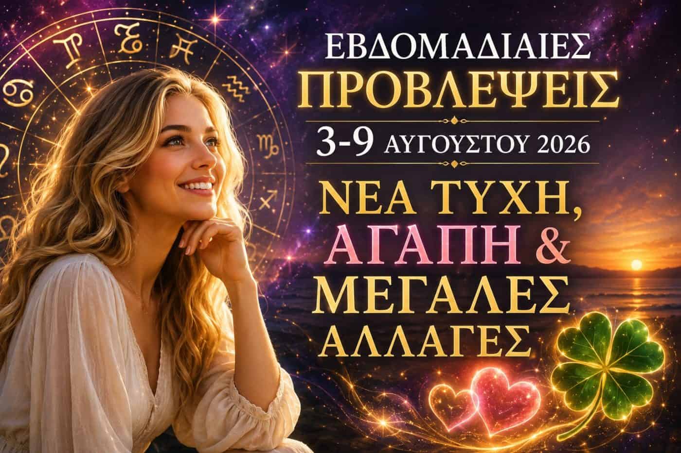 Εβδομαδιαίες Προβλέψεις 3 – 9 Αυγούστου 2026: Νέα ξεκινήματα, αλλαγές και η δύναμη της Αφροδίτης στον Ζυγό