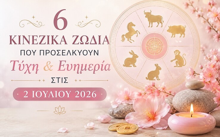 6 Κινέζικα Ζώδια Προσελκύουν Τύχη και Ευημερία στις 2 Ιουλίου 2026