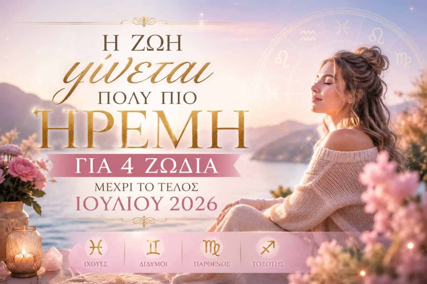 Η ζωή γίνεται πολύ πιο ήρεμη για 4 ζώδια μέχρι το τέλος Ιουλίου 2026