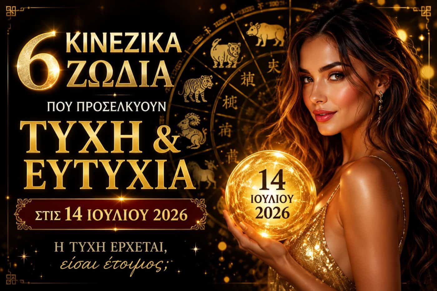6 Κινέζικα Ζώδια που Προσελκύουν Τύχη και Ευτυχία στις 14 Ιουλίου 2026