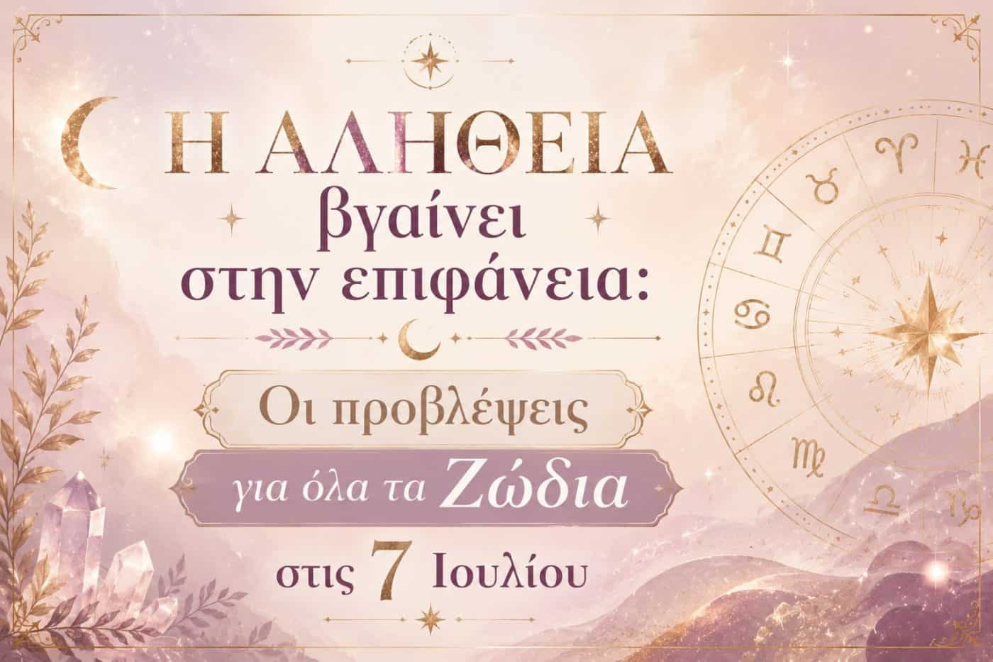 Η Αλήθεια βγαίνει στην επιφάνεια: Οι προβλέψεις για όλα τα Ζώδια στις 7 Ιουλίου