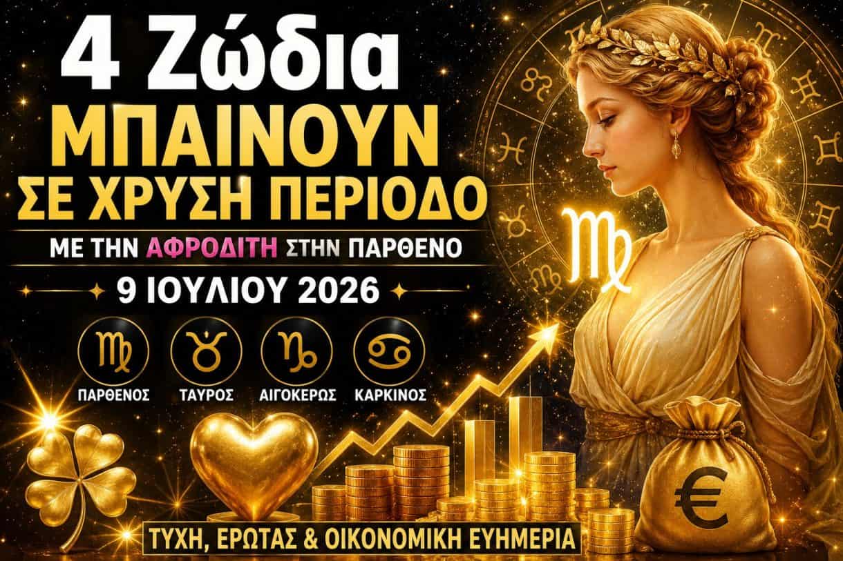 4 Ζώδια προσελκύουν μεγάλη αφθονία και τύχη όταν η Αφροδίτη μπαίνει στην Παρθένο στις 9 Ιουλίου 2026