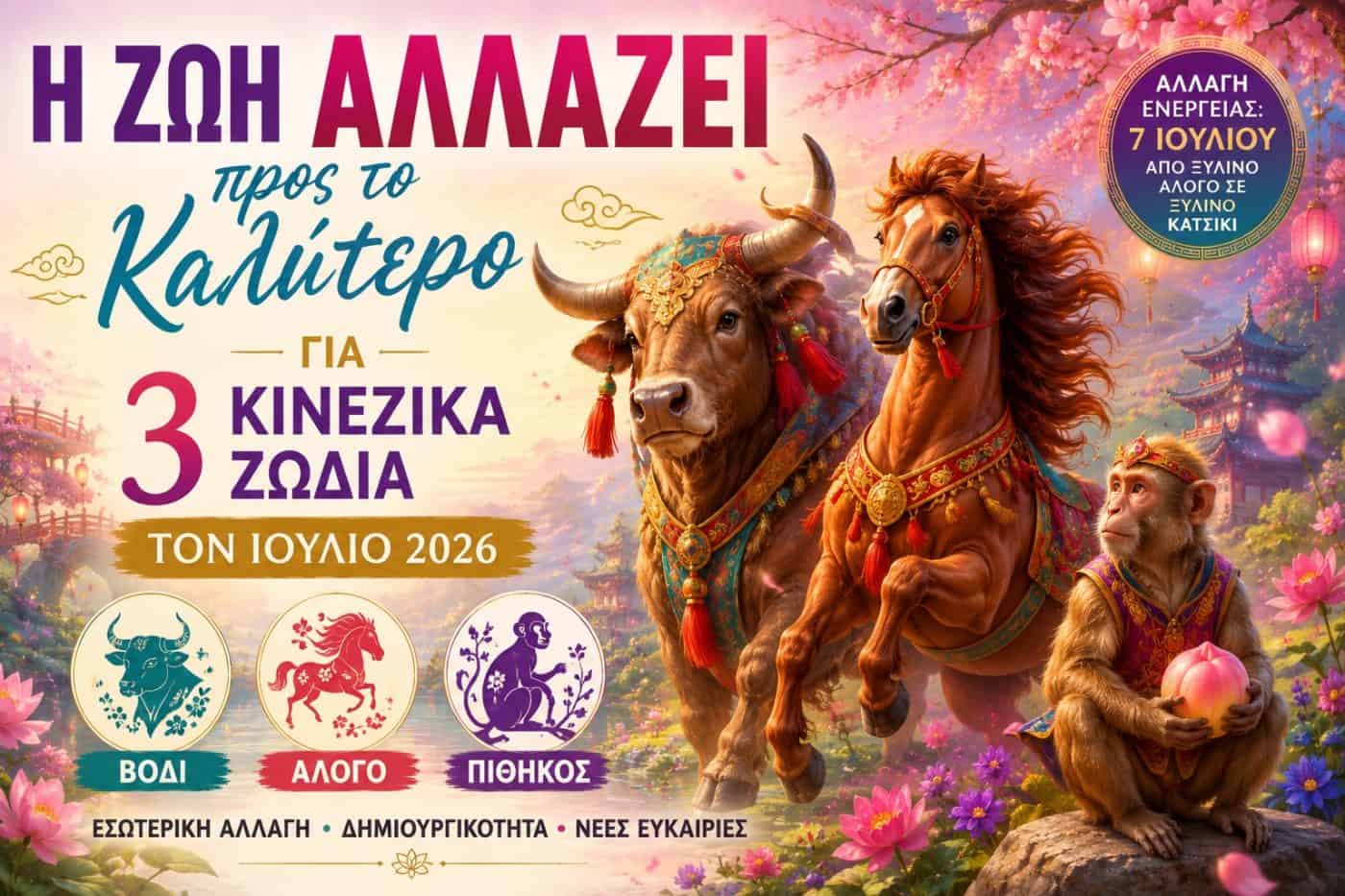 Η ζωή γίνεται πολύ καλύτερη για 3 κινέζικα ζώδια τον Ιούλιο του 2026