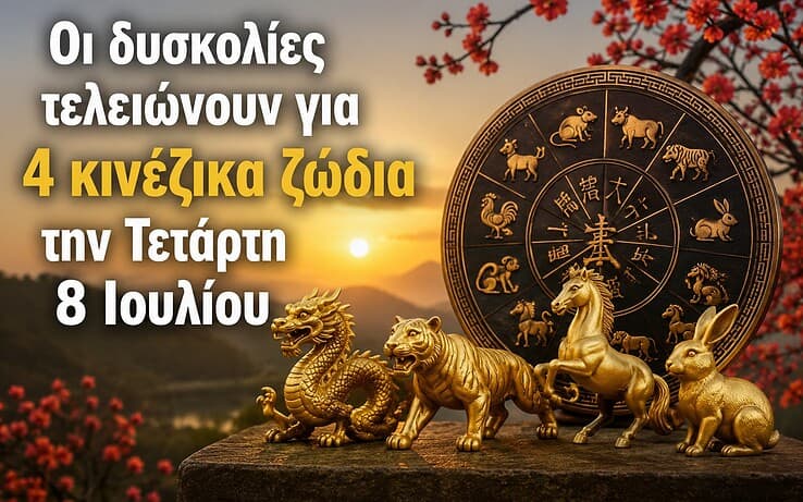 Οι δυσκολίες τελειώνουν για 4 κινέζικα ζώδια την Τετάρτη 8 Ιουλίου