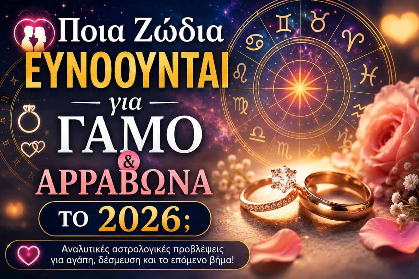 Ποια Ζώδια Ευνοούνται για Γάμο και Αρραβώνα το 2026;