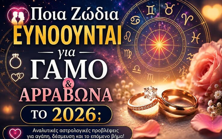 Ποια Ζώδια Ευνοούνται για Γάμο και Αρραβώνα το 2026;