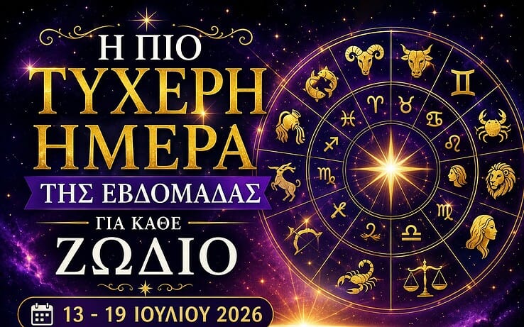 Η πιο τυχερή ημέρα της εβδομάδας για κάθε ζώδιο (13 – 19 Ιουλίου 2026)