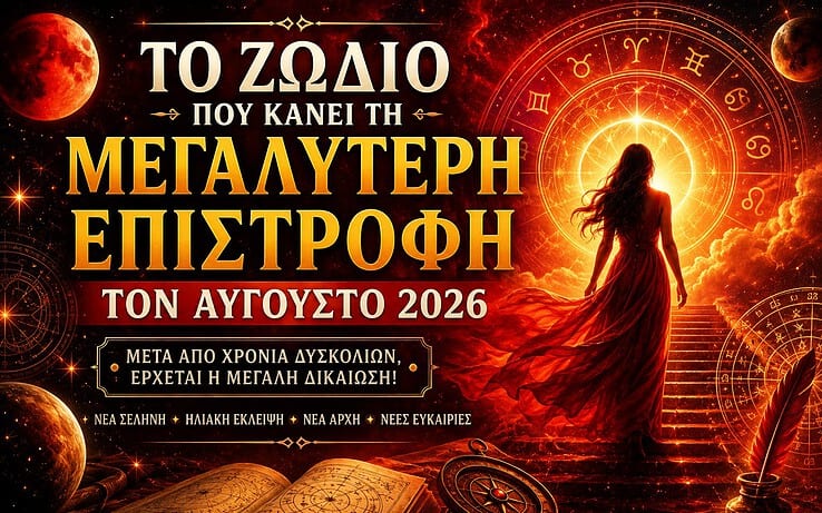 Το ζώδιο που κάνει τη μεγαλύτερη ανατροπή τον Αύγουστο του 2026 – Μετά από χρόνια δυσκολιών, έρχεται η μεγάλη δικαίωση
