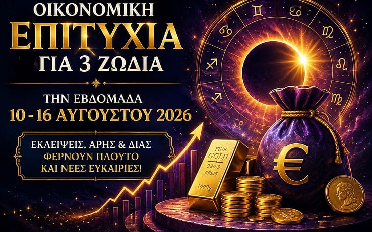 Οικονομική επιτυχία για 3 ζώδια την εβδομάδα 10 – 16 Αυγούστου 2026 – Οι ευκαιρίες που αλλάζουν τα δεδομένα