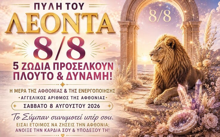 5 ζώδια προσελκύουν πλούτο και δύναμη στην πύλη του Λέοντα 8/8 το Σάββατο 8 Αυγούστου 2026