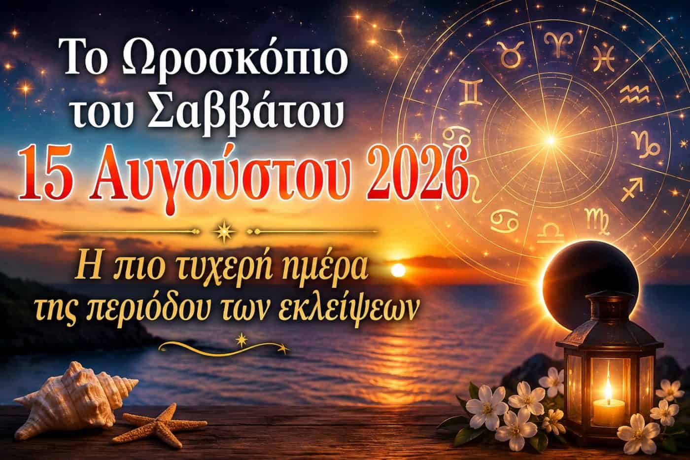 Το Ωροσκόπιο του Σαββάτου 15 Αυγούστου 2026: Η πιο τυχερή ημέρα της περιόδου των εκλείψεων
