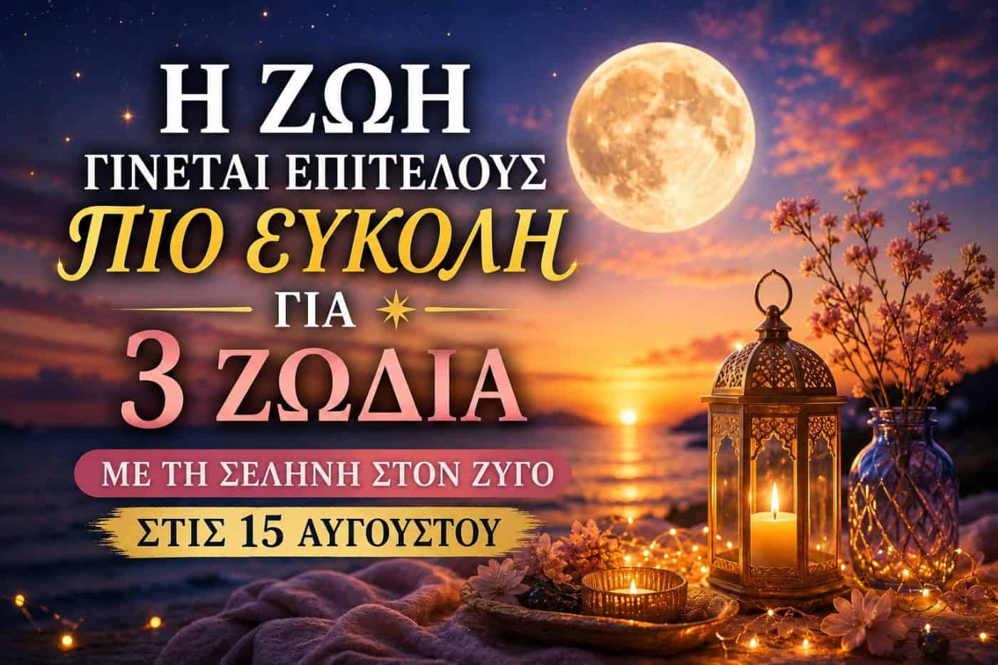 Η ζωή γίνεται επιτέλους πιο εύκολη για 3 ζώδια με τη Σελήνη στον Ζυγό στις 15 Αυγούστου