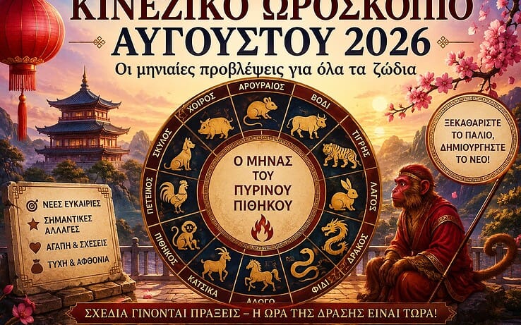 Κινέζικο Ωροσκόπιο Αυγούστου 2026: Οι μηνιαίες προβλέψεις για όλα τα ζώδια