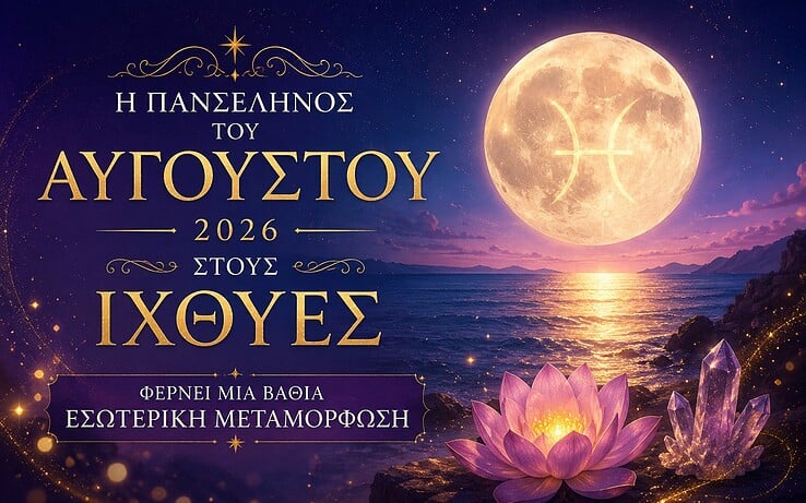 Η Πανσέληνος του Αυγούστου 2026 στους Ιχθύες φέρνει μια βαθιά εσωτερική μεταμόρφωση