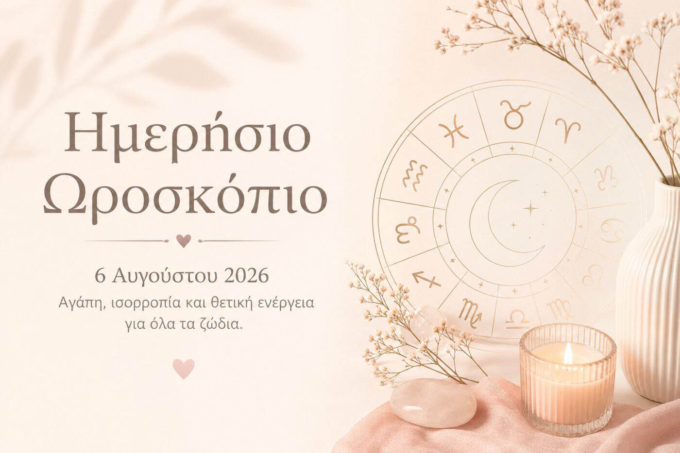 Ημερήσιο Ωροσκόπιο Πέμπτης 6 Αυγούστου 2026: Η Αφροδίτη στον Ζυγό φέρνει έρωτα, ισορροπία και νέες ευκαιρίες για όλα τα ζώδια