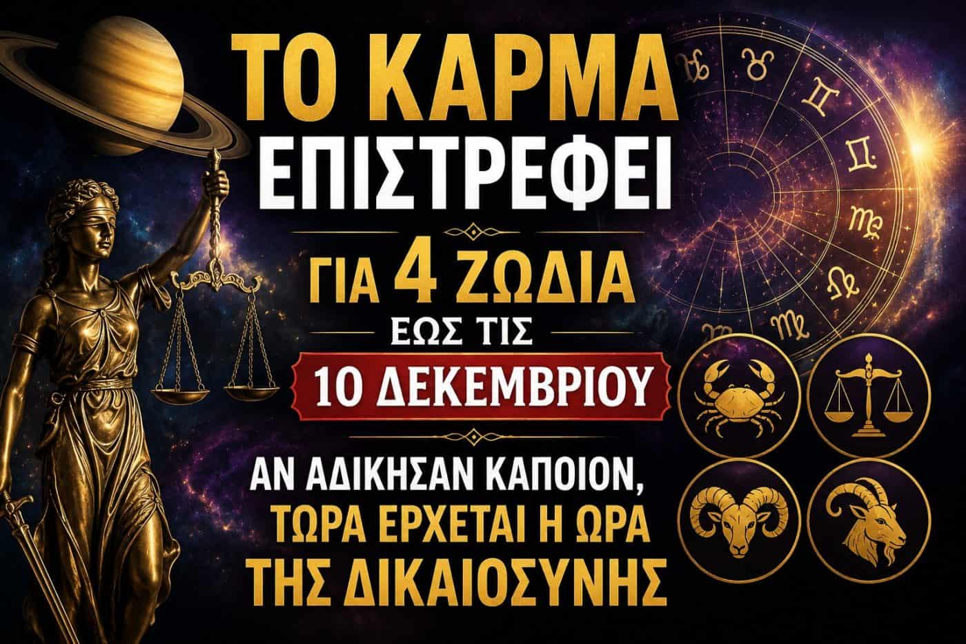 Το Κάρμα επιστρέφει για 4 ζώδια έως τις 10 Δεκεμβρίου – Αν αδίκησαν κάποιον, τώρα έρχεται η ώρα της δικαιοσύνης