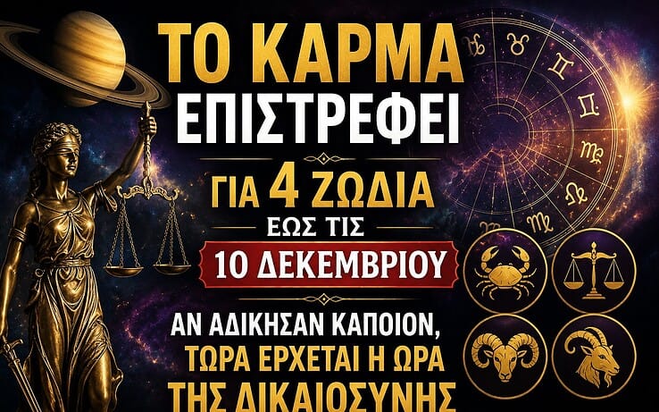 Το Κάρμα επιστρέφει για 4 ζώδια έως τις 10 Δεκεμβρίου – Αν αδίκησαν κάποιον, τώρα έρχεται η ώρα της δικαιοσύνης