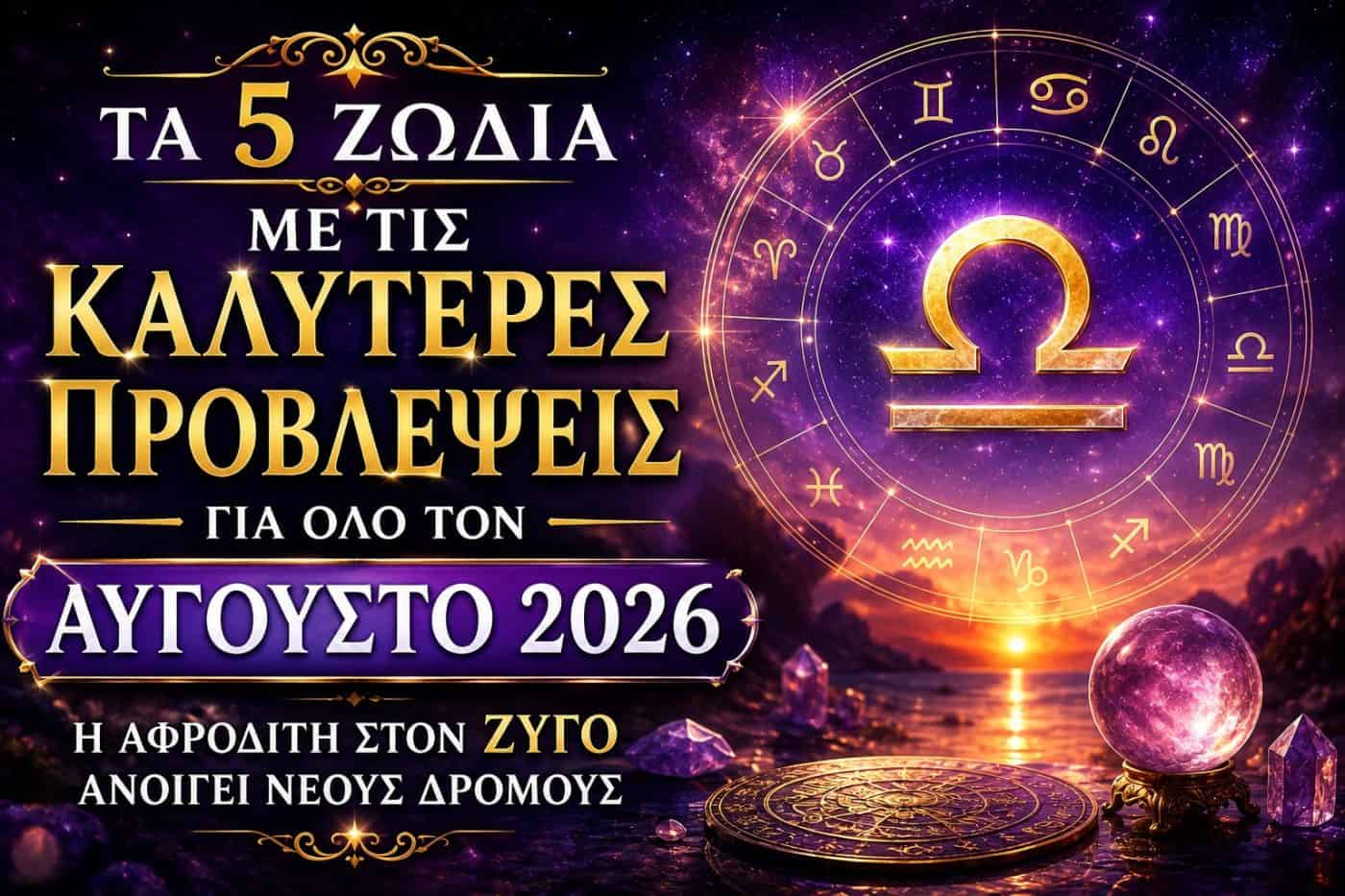 Τα 5 ζώδια με τις καλύτερες προβλέψεις για όλο τον Αύγουστο 2026 – Ένας μήνας γεμάτος ευκαιρίες και ευλογίες