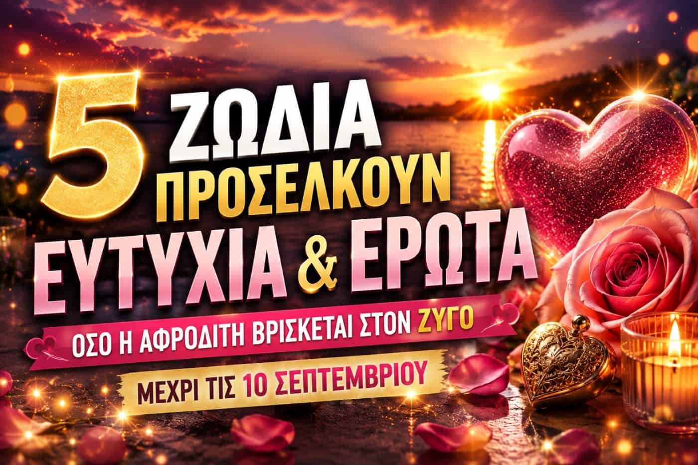 5 ζώδια προσελκύουν ευτυχία και έρωτα όσο η Αφροδίτη βρίσκεται στον Ζυγό – Μέχρι τις 10 Σεπτεμβρίου