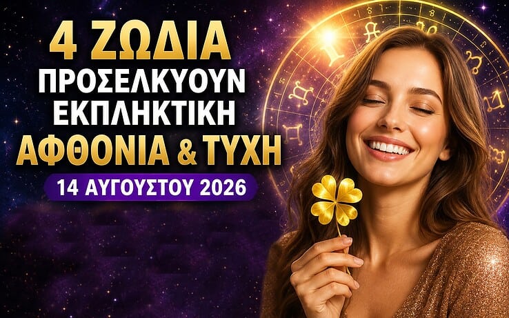 4 ζώδια προσελκύουν εκπληκτική αφθονία & τύχη την Παρασκευή 14 Αυγούστου