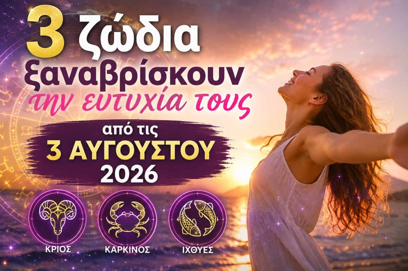 3 ζώδια ξαναβρίσκουν την ευτυχία τους από τις 3 Αυγούστου 2026
