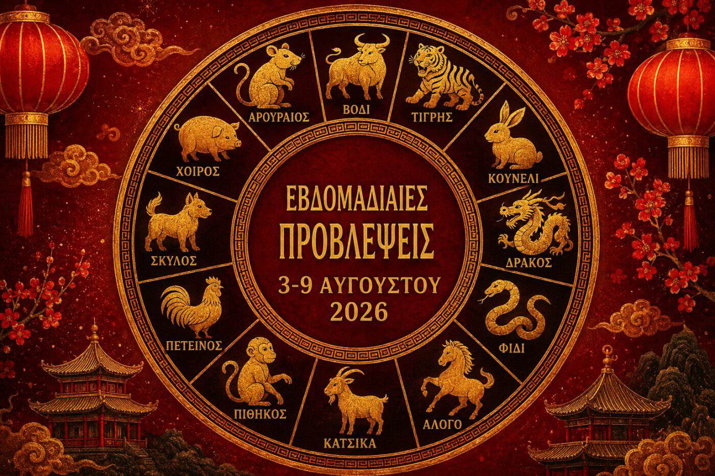 Εβδομαδιαίες προβλέψεις του Κινέζικου ωροσκοπίου: 3 – 9 Αυγούστου 2026 για όλα τα Ζώδια