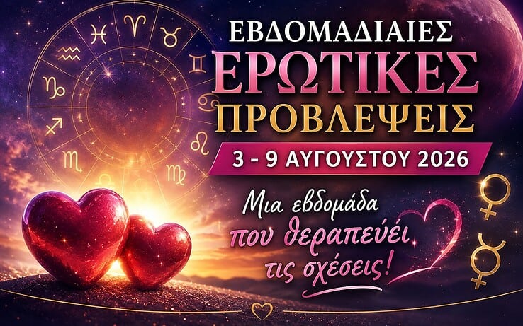 Εβδομαδιαίες Ερωτικές Προβλέψεις 3 – 9 Αυγούστου 2026: Μια εβδομάδα που θεραπεύει σχέσεις και ανοίγει νέους δρόμους στην αγάπη