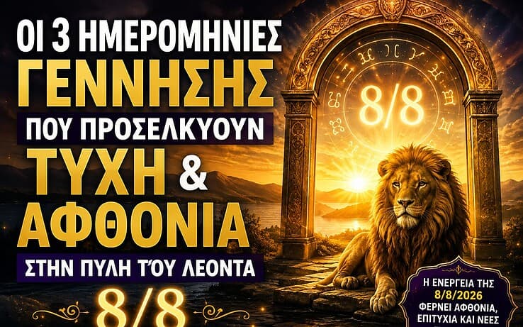 Οι 3 Ημερομηνίες Γέννησης που Προσελκύουν Τύχη και Αφθονία στην Πύλη του Λέοντα 8/8