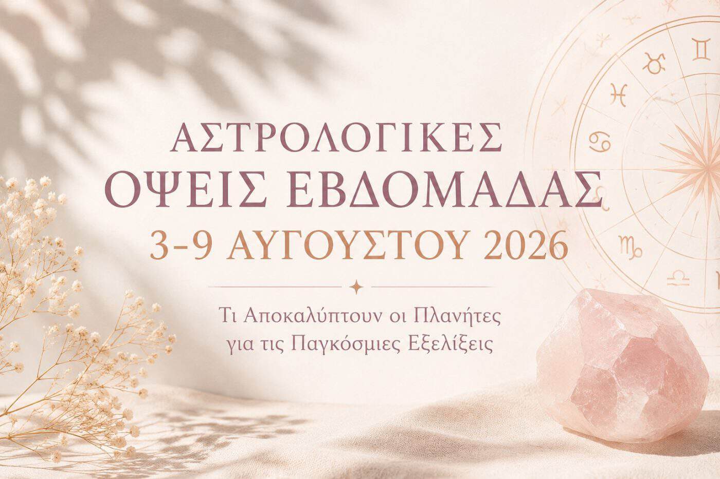 Αστρολογικές Όψεις Εβδομάδας 3-9 Αυγούστου 2026: Τι Αποκαλύπτουν οι Πλανήτες για τις Παγκόσμιες Εξελίξεις