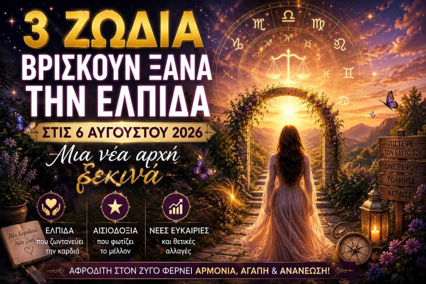 3 ζώδια βρίσκουν ξανά την ελπίδα στις 6 Αυγούστου 2026 – Μια νέα αρχή ξεκινά