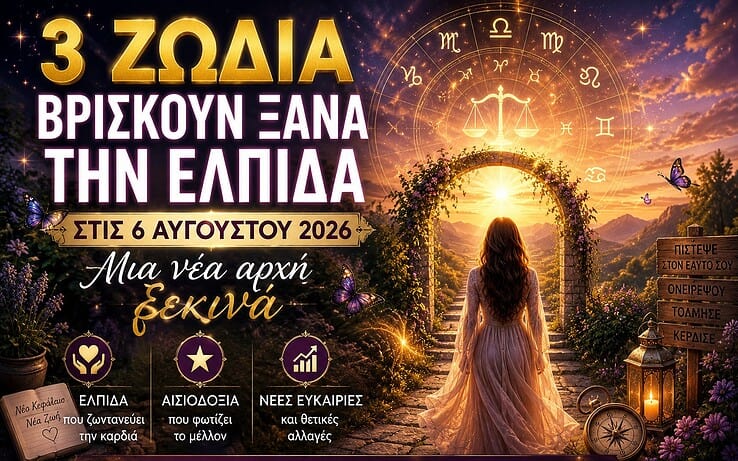 3 ζώδια βρίσκουν ξανά την ελπίδα στις 6 Αυγούστου 2026 – Μια νέα αρχή ξεκινά