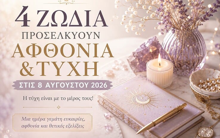 4 ζώδια προσελκύουν μεγάλη αφθονία και τύχη το Σάββατο 8 Αυγούστου