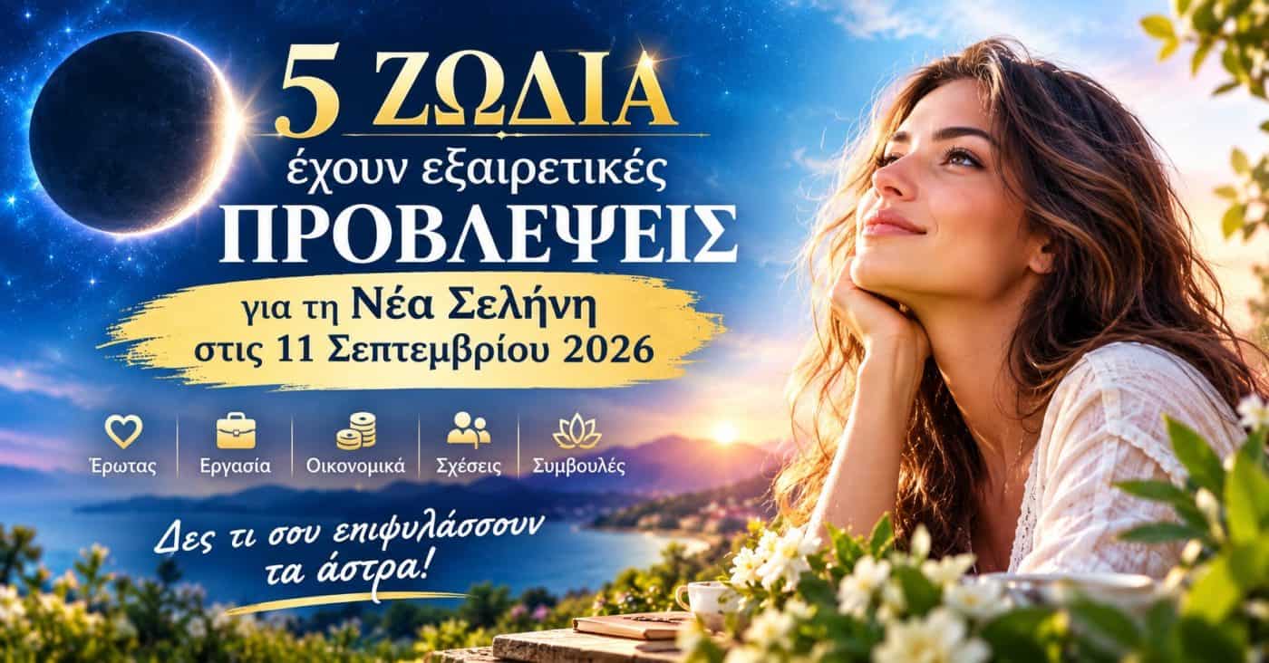 5 ζώδια έχουν εξαιρετικές προβλέψεις για τη Νέα Σελήνη στις 11 Σεπτεμβρίου 2026