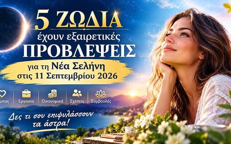 5 ζώδια έχουν εξαιρετικές προβλέψεις για τη Νέα Σελήνη στις 11 Σεπτεμβρίου 2026